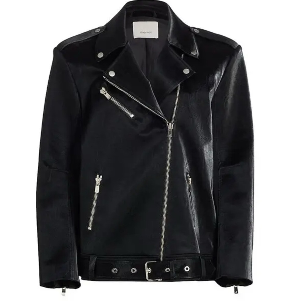 Cinq à Sept Black Leather Moto Jacket NWT